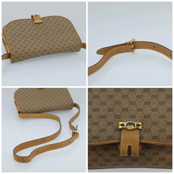 GUCCI Micro GG Supreme Shoulder Bag PVC Beige Gold 001 406 1780 Auth 100267 - Picture 16 of 16